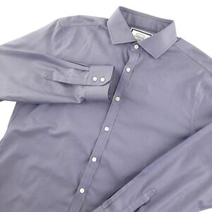 Charles Tyrwhitt Dress Shirt Mens 16.5 34/35 Purple Extra Slim Fit Non Iron